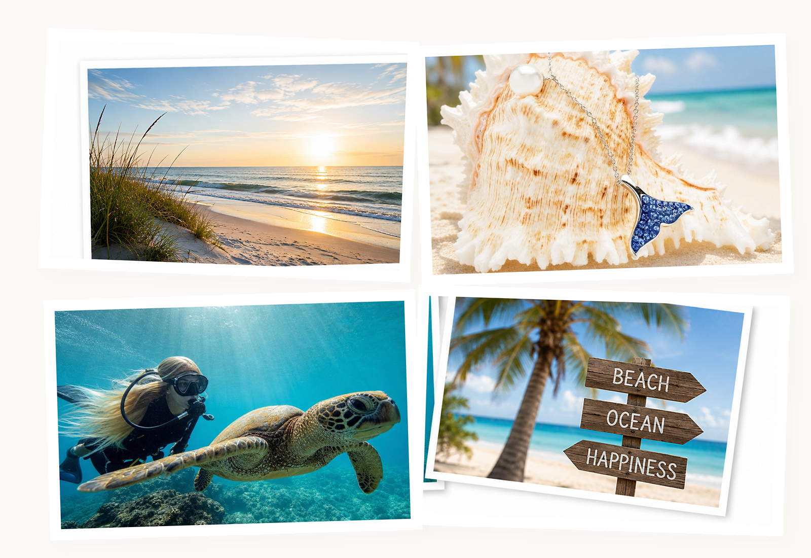 Crabby Mermaid coastal jewelry, beach and ocean lifestyle collage