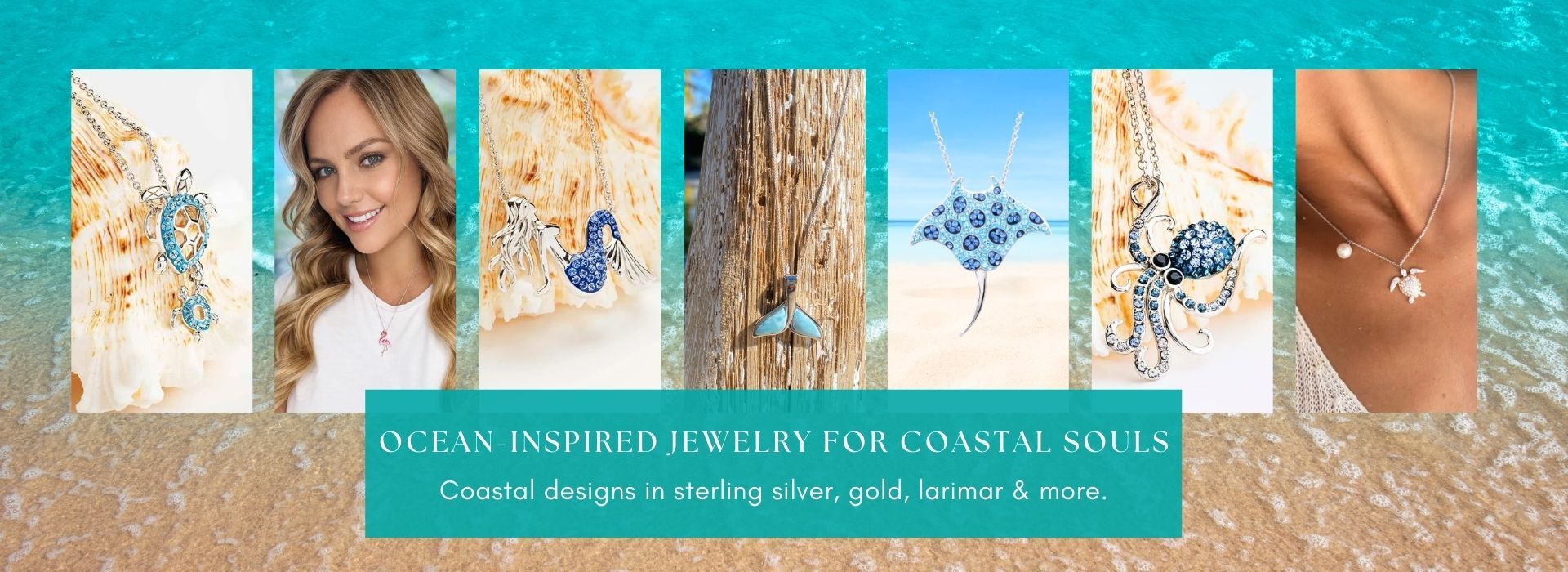 Ocean-inspired jewelry for coastal souls — Crabby Mermaid collection on a Florida beach